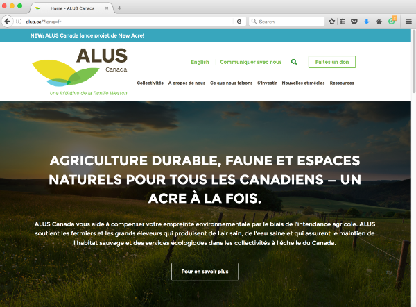site web ALUS.ca