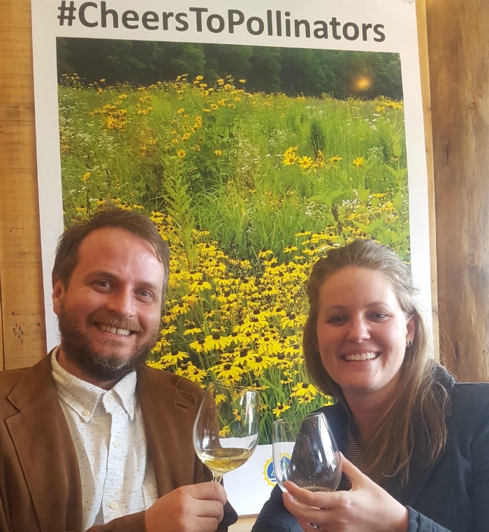 ALUS Elgin’s Program Coordinator, Alyssa Cousineau, enjoys a glass of mead with ALUS participant and supporter Stephen Hotchkiss at a benefit event he and Katie hosted in April 2017. “Stephen and Katie Hotchkiss are wonderful ambassadors for the ALUS program,” said Cousineau. “I look forward to working with them for years to come.”