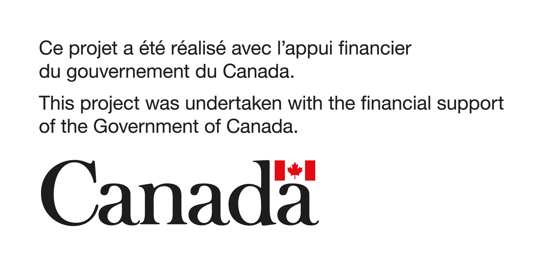 Ce projet a été réalisé avec l'appui financier du gouvernement du Canada.