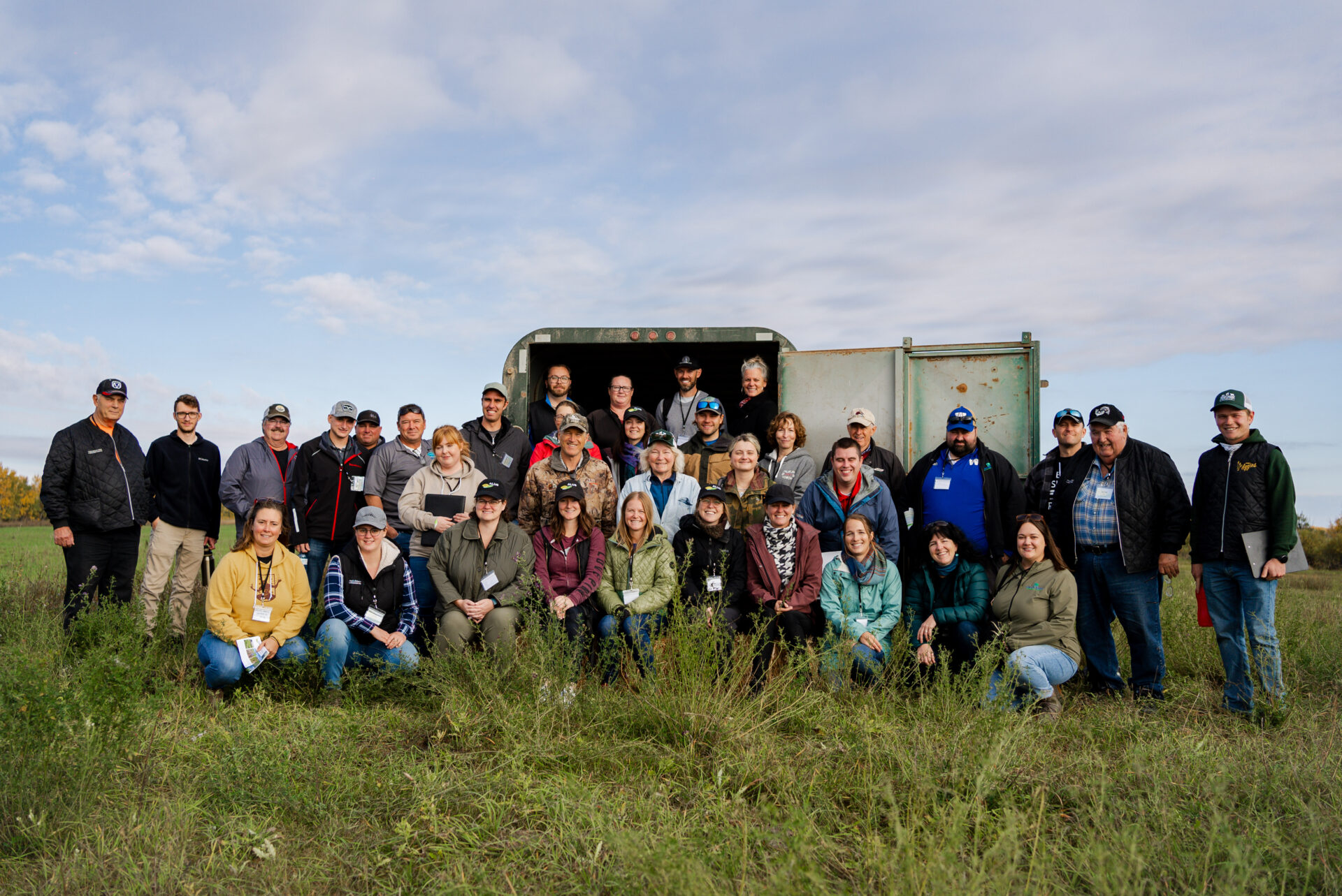 The Prairie Hub Field Conference participants take a group photo