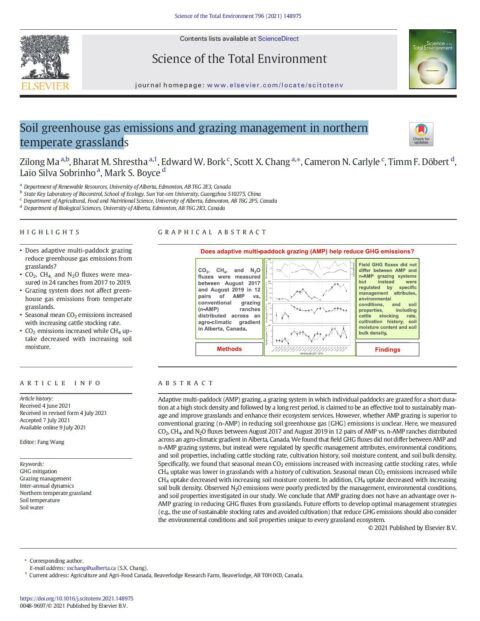 Soil greenhouse gas emissions and grazing management in northern temperate grasslands.