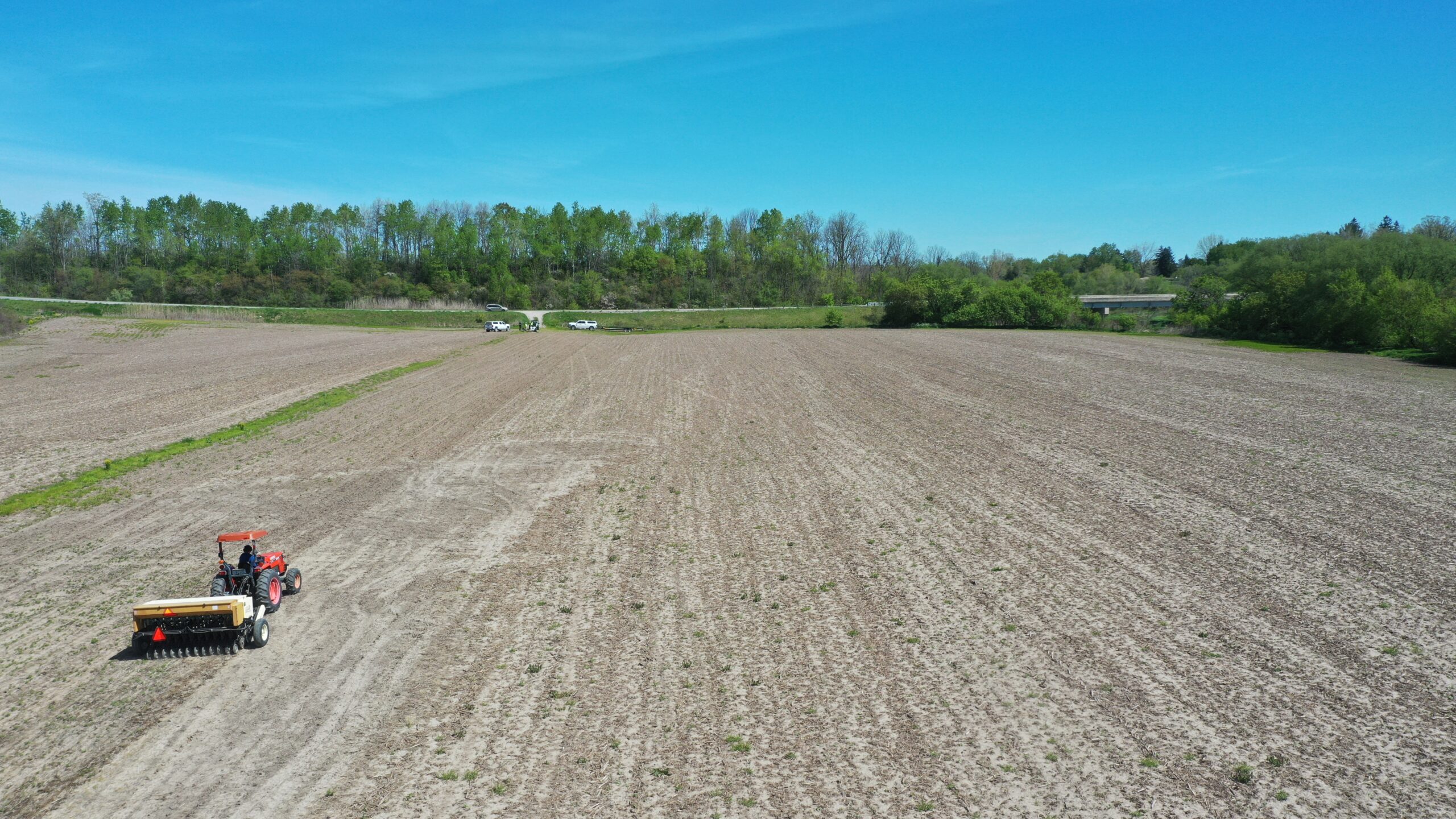Tractor planting of the 14-acre site in 2024.