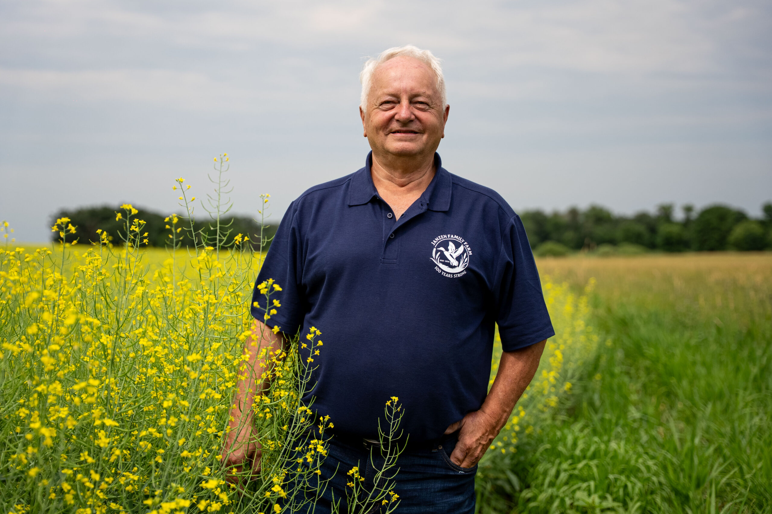 Harold Janzen on his farm in Manitoba